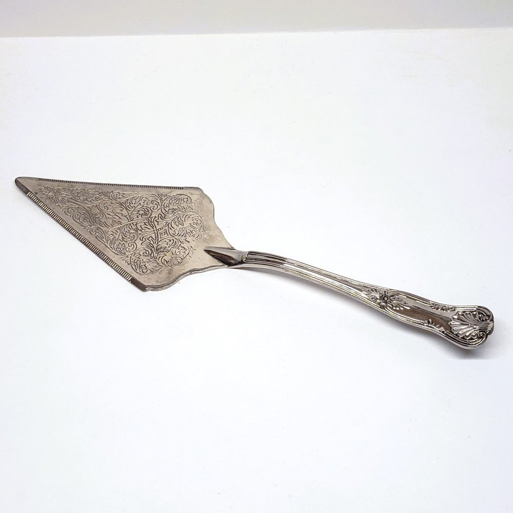 Kings Sheffield Silverplate Serrated Pie Slice Cake Pastry Server Ornate 12"